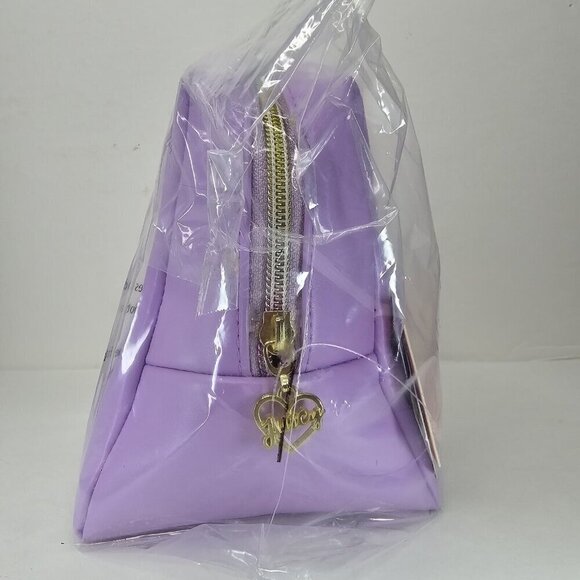 JUICY COUTURE PU Cosmetic Bag So Juicy Nail Polish Graphic Lilac Toiletry Bottle - Picture 3 of 12